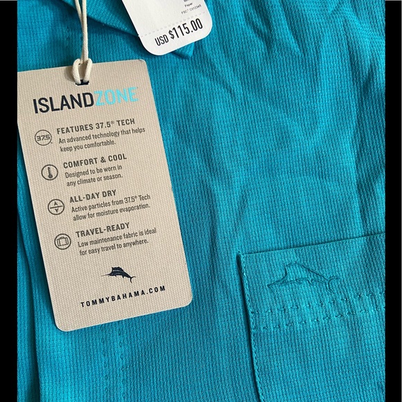 NEW Tommy Bahama Men’s Royal Bermuda Camp Shirt Riviera Azure Size L - Picture 8 of 10